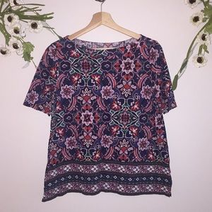 Multi-colored, Multi-patterned Top by LOFT